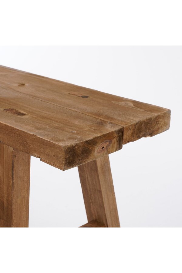 Bold Holzbank – L108 x B20 x H37 cm – recyceltes Holz – Braun