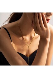 Collana estraibile minimalista con catena a spina di pesce