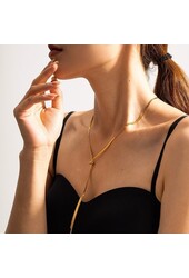 Collana estraibile minimalista con catena a spina di pesce