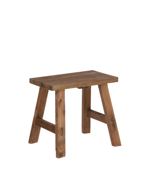 Sgabello Bold Wooden - L38 x L29 x H34 cm - Legno riciclato - Marrone