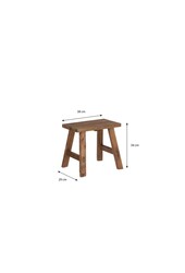 Sgabello Bold Wooden - L38 x L29 x H34 cm - Legno riciclato - Marrone