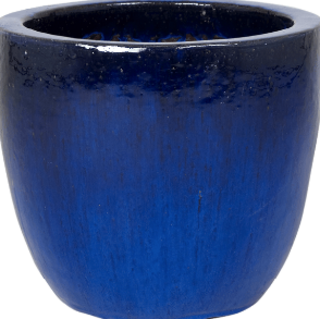 Blauwe bloempot