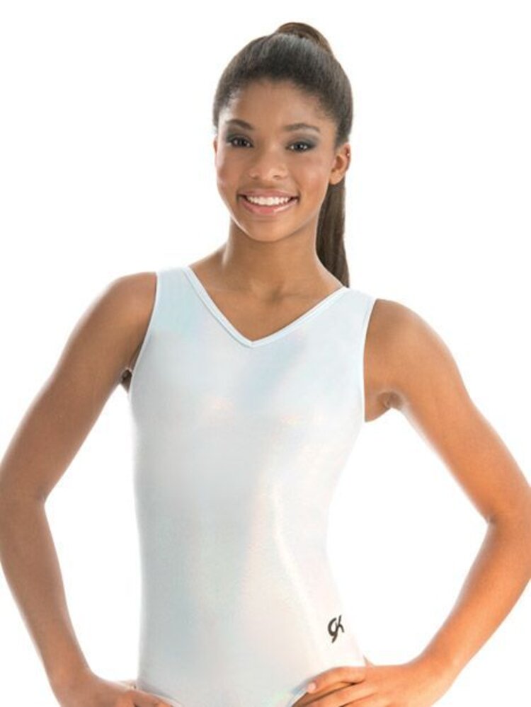 GK Tank Leotard White Opalescence