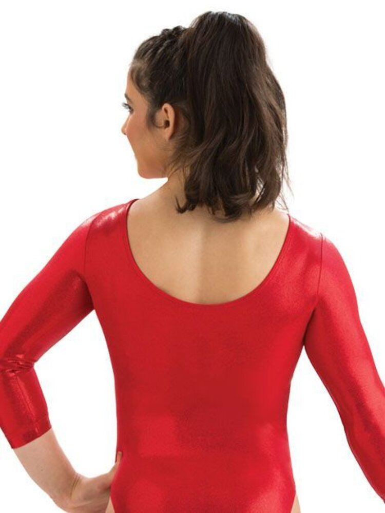 GK Red Mystique Long Sleeve Leotard