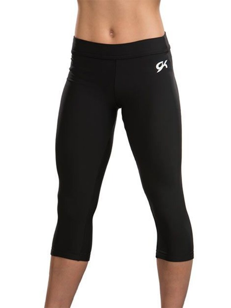GK Black Brushed Tricot Capri