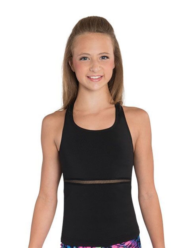 GK Cheerleading Black Mesh Accent Cheer Top