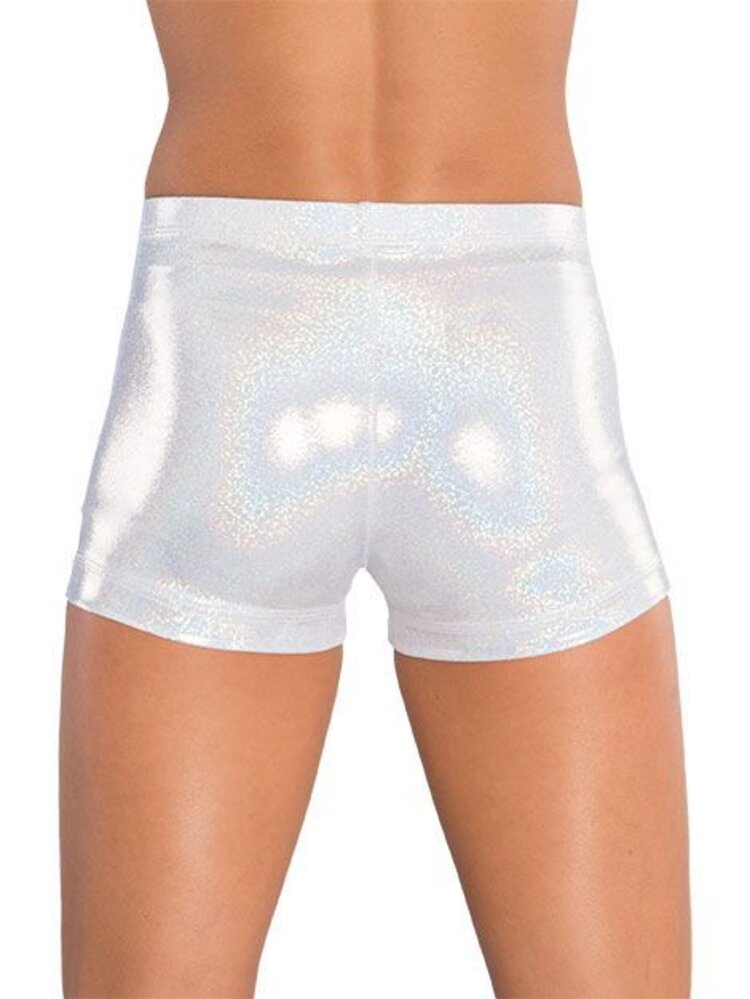 GK White Sparkle Cheer Shorts