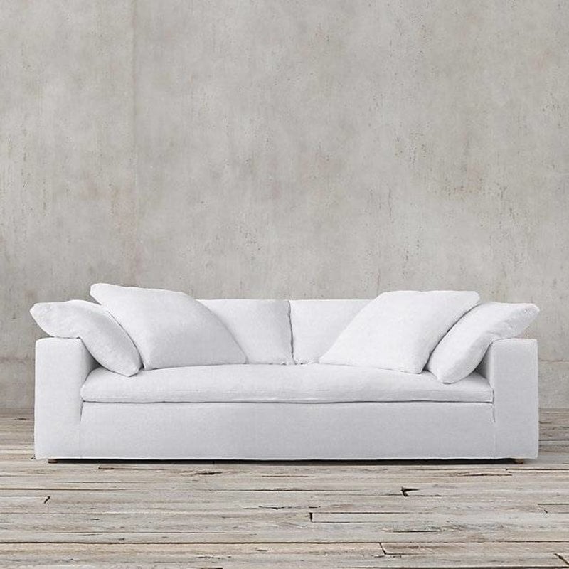 Restoration Hardware White Linen Sofa