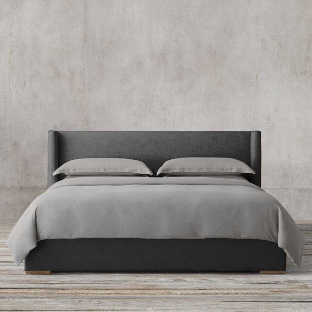 Restoration Hardware Nontufted Linen Fabric Bed