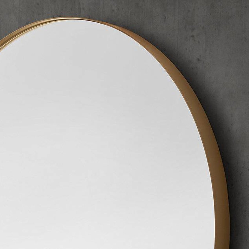 Restoration Hardware Parker Round 36" Gold Frame Mirror