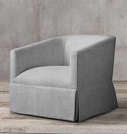 Restoration Hardware Light Gray Linen Swivel Chair