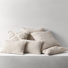 District Eight Ivory Macrame Throw Pillow