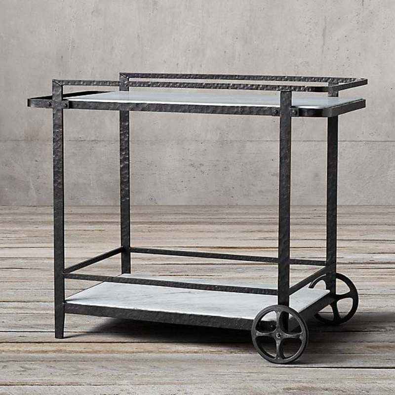 District Eight Black Iron Bar Cart