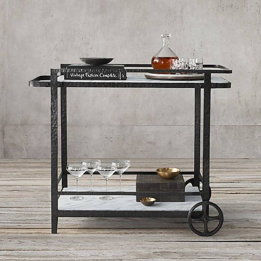 District Eight Black Iron Bar Cart