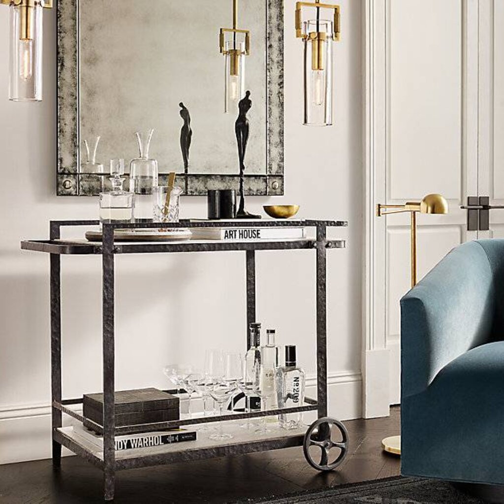 District Eight Black Iron Bar Cart