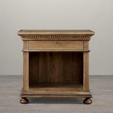 District Eight Light Wash Wooden Nightstand