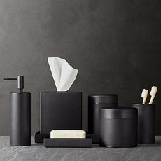 District Eight Matte Black Bath Storage Set
