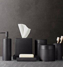 District Eight Matte Black Bath Storage Set