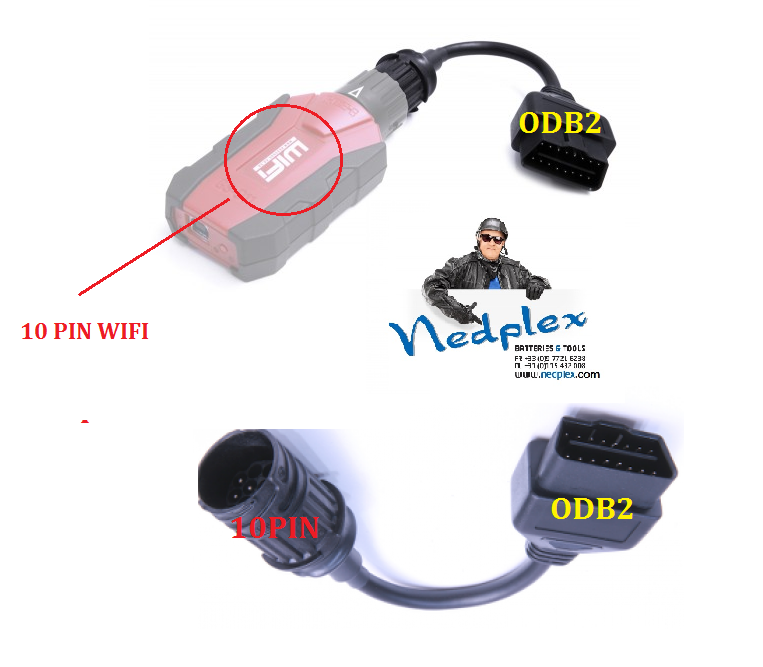 OBD2 to BMW Motorrad 10pin Adapter Cable