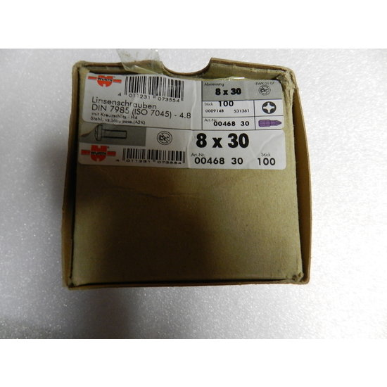 wurth wurth 8x30 linsenschrauben iso 7045 DIN7985