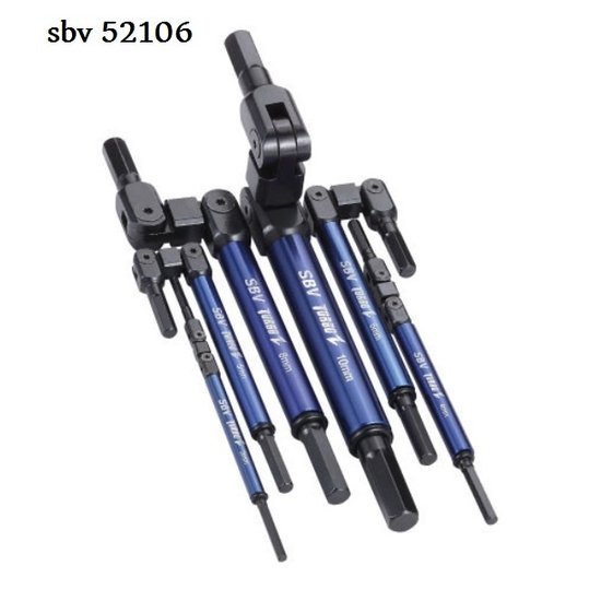 SBV tools Jeu de 6 clés males/allen 6 pans : 3, 4, 5, 6, 8, 10mm