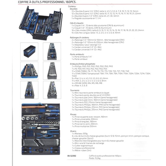 SBV tools  Tool Box PRO 160 pcs