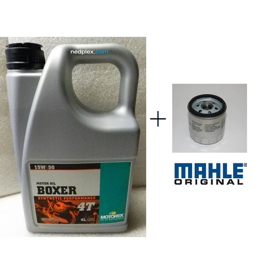 MOTOREX R1150-1100-850RT  4l Motorex special boxer (15W50) +olie filter Mahle OC91+aftapring