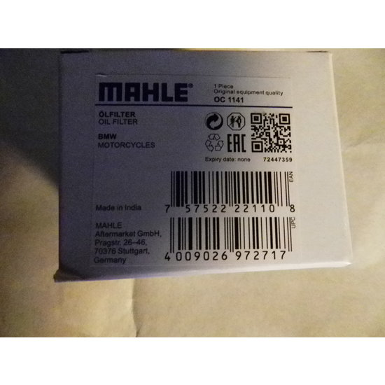 Mahle knecht OC1141 oil filter G310 BMW