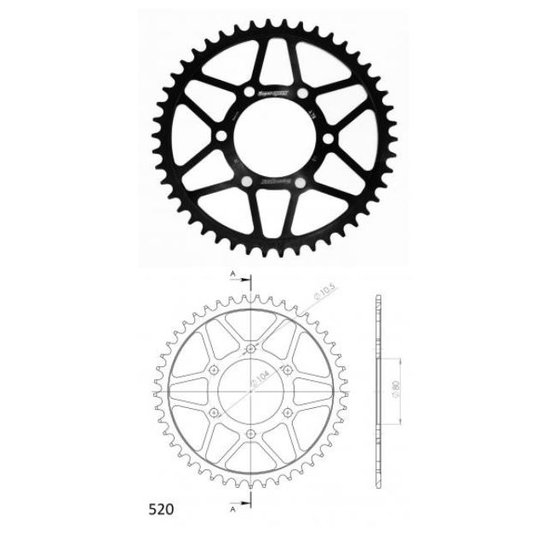 SUPERPROX  SUPERSPROX COURONNE 46T, BLACK 520