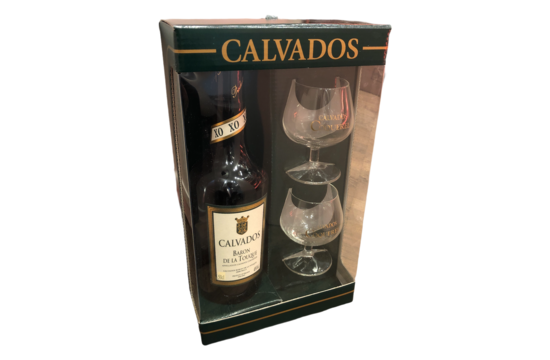 Calvados Baron De La Touque XO 40% 50cl + 2 glazen