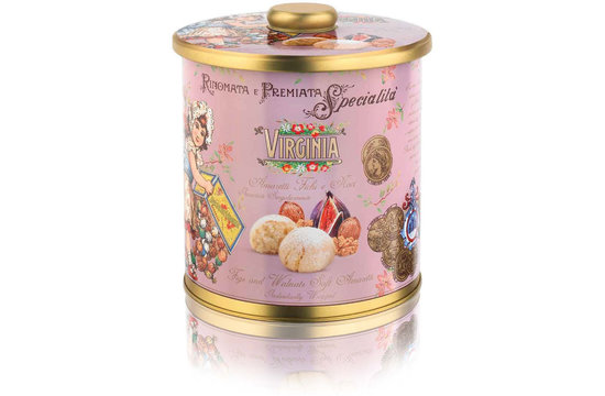Amaretti ai Fichi e Noci - biscottiera in metallo 220 gram