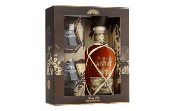 Plantation Rum Barbados Extra 20th Anniversary + 2 Verres 40° - 0.7L