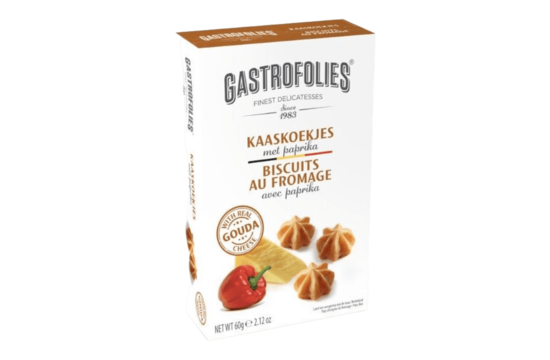 kaaskoekjes met paprika 60g GASTROFOLIES