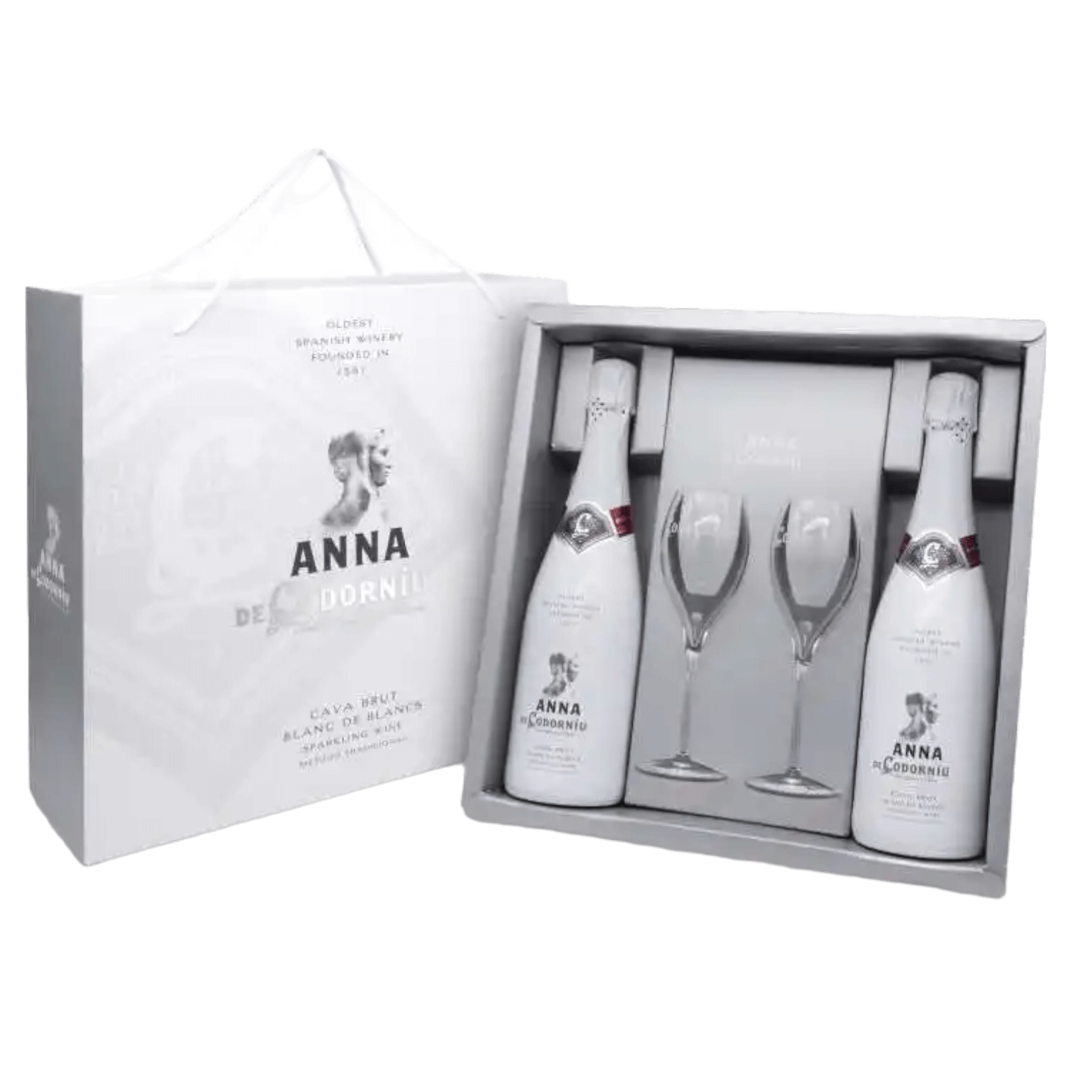 Gift Pack 2 x Anna Blanc de Blancs + 2 glazen - Gin & Wine Store