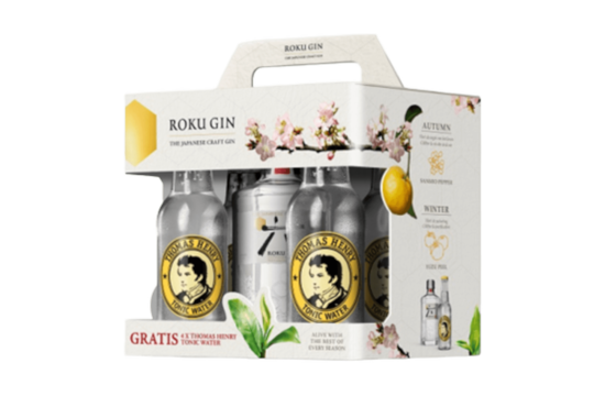 Roku Gin 20 cl + 4 Thomas Henry Tonic Water 20 cl 43° - 0.2L