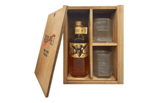 Ron Piet XO Wood Giftbox + 2 Glasses 40° - 0.5L