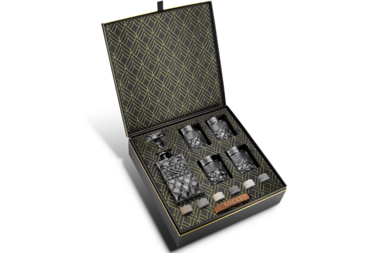 Whiskey Decanter With Glasses & Chilling Stones Gift Set