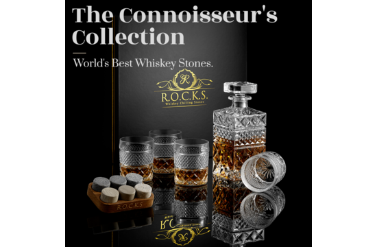 Whiskey Decanter With Glasses & Chilling Stones Gift Set