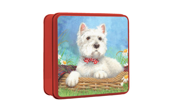 Grandma Wild's Embossed Scottie Dog With Bow Tie Tin 100 gram