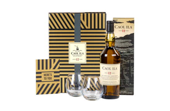 Caol Ila 12 Years + 2 Glazen 43° - 0,7L
