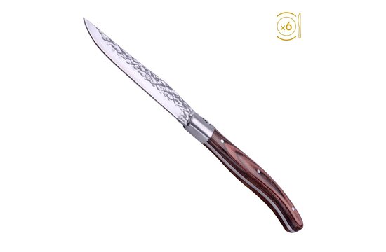 LAGUIOLE STEAKMESSEN PAKKA HOUT 6 STUKS
