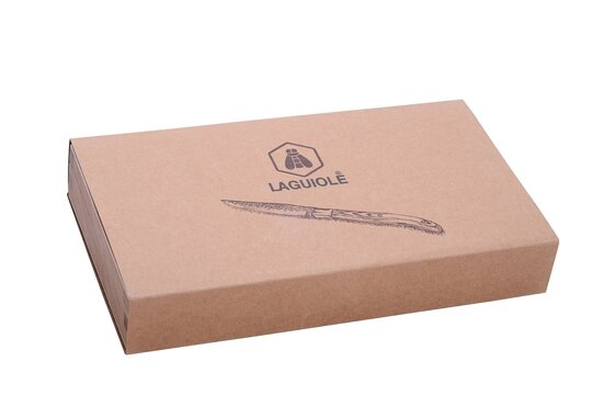LAGUIOLE STEAKMESSEN PAKKA HOUT 6 STUKS