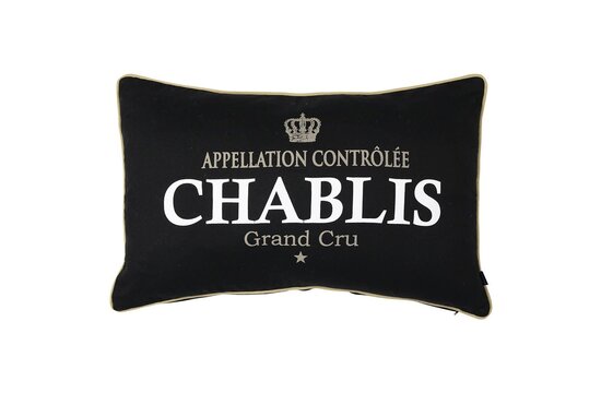Kussen wijn chablis zwart 40x60cm