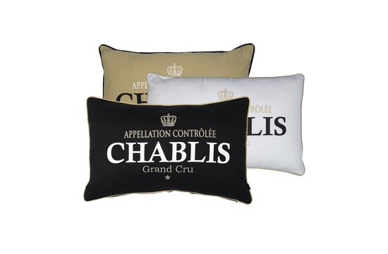 Kussen wijn chablis zwart 40x60cm