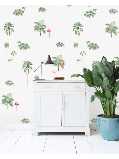 Creative Lab Amsterdam Flamingo & Tiger Wallpaper