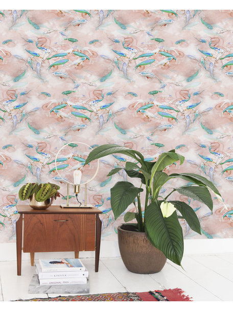 Creative Lab Amsterdam Fishes Wallpaper Pink