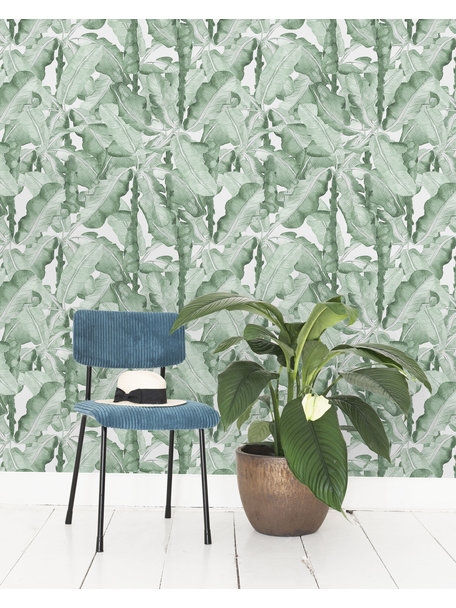 Creative Lab Amsterdam Banana Leaves Watercolour Wallpaper Green