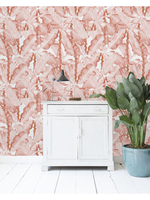 Creative Lab Amsterdam Banana Leaves Watercolour Wallpaper Pink