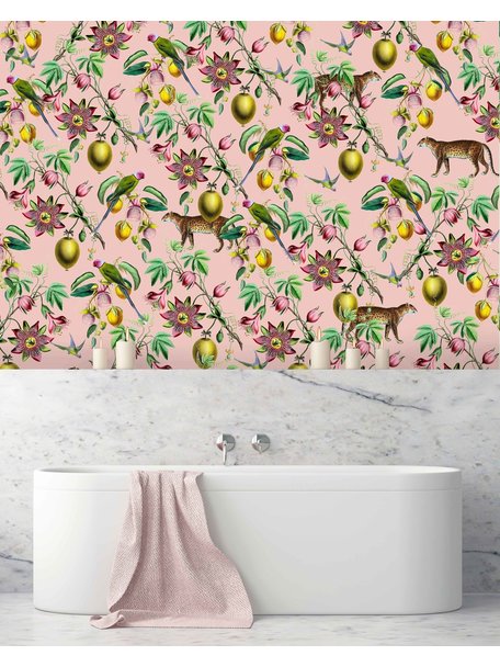 Botanical Garden Pink Wallpaper