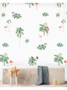 Creative Lab Amsterdam Flamingo & Tiger Bathroom Wallpaper